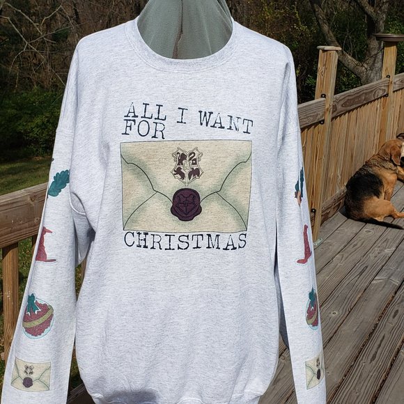 Letter to Hogwarts, All I want for Christmas Sweater/Sweatshirt - Picture 1 of 5